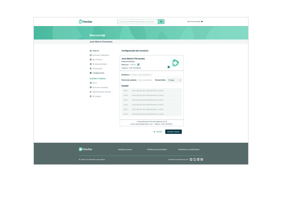 Doctor's Prescription Settings in Desktop Viewport